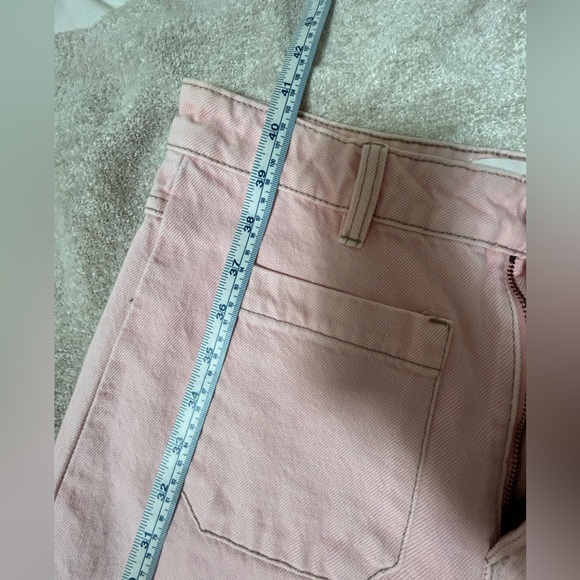 Rollas High Waist Wide Leg Pink Denim Trouser - Picture 4 of 7